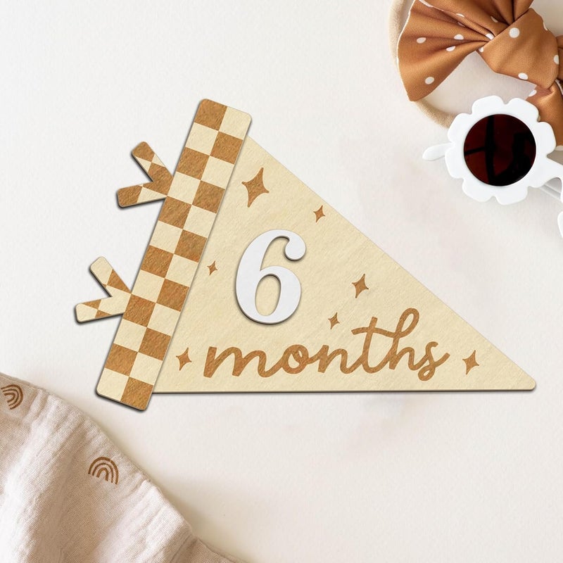 HONOCOOLS Store Baby Monthly Milestone Signs - Month Milestone Baby Boy - Baby Milestone Signs - Newborn Photography Props to Document Your Baby´s Growth - 1-12 Months Baby Milestone Signs (B08) - Image 3
